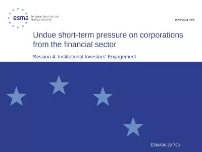 Undue short-term pressure on corporations from the financial sector
