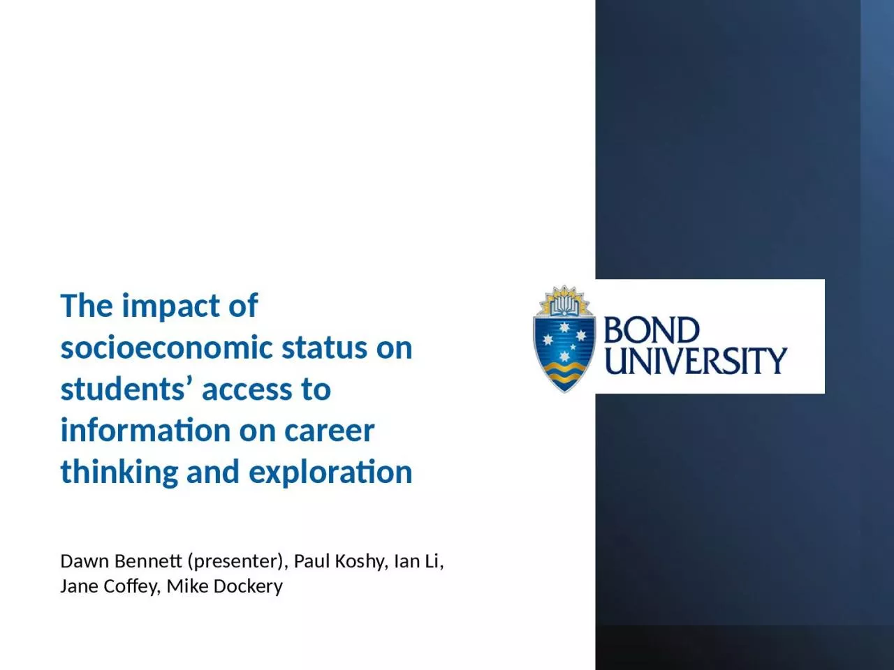 PPT-The impact of socioeconomic status on students’ access to information on career thinking