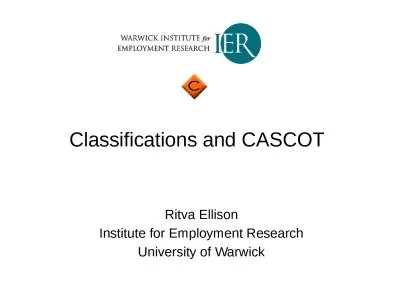 Classifications and CASCOT