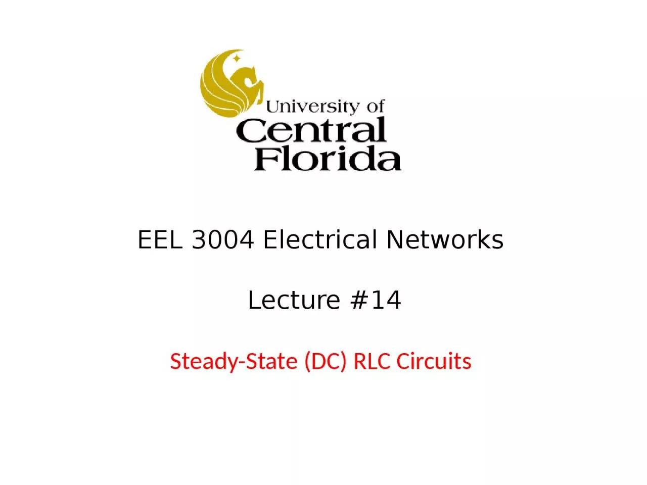 EEL 3004  Electrical Networks