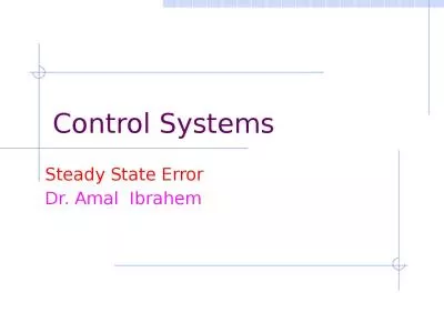 Control Systems Steady  State Error