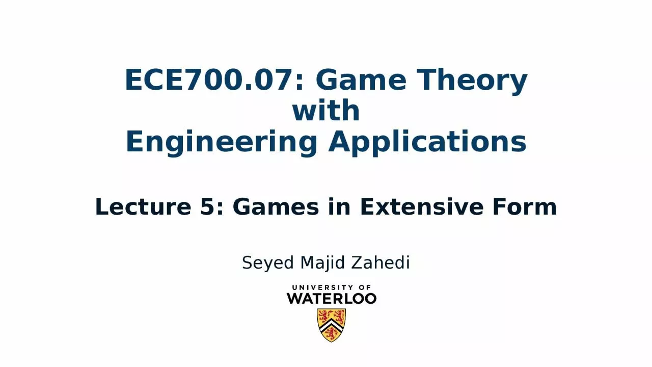 ECE700.07: Game Theory with