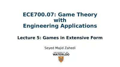 ECE700.07: Game Theory with