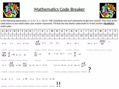 Mathematics Code Breaker