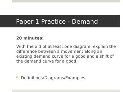 Paper 1 Practice - Demand