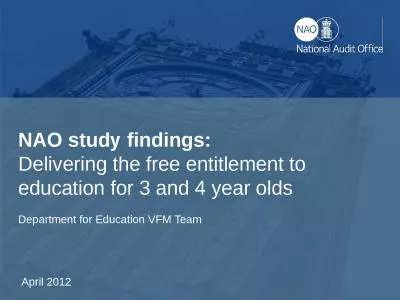 April 2012 NAO study findings: