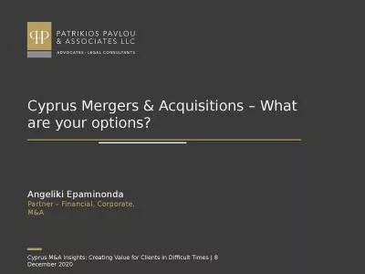 Cyprus Mergers & Acquisitions – What are your options?