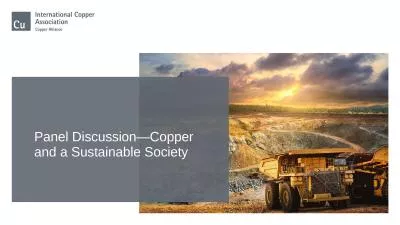 Panel Discussion—Copper and a Sustainable Society