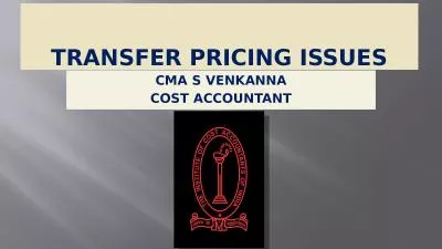 Transfer Pricing Issues CMA S VENKANNA