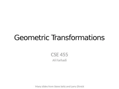 Geometric Transformations