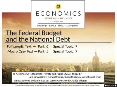 The Federal Budget  and the National Debt