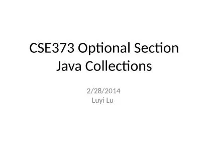 CSE373 Optional Section Java Collections