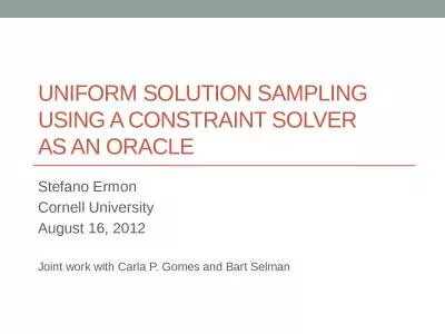 Uniform Solution Sampling Using a Constraint Solver As an Oracle