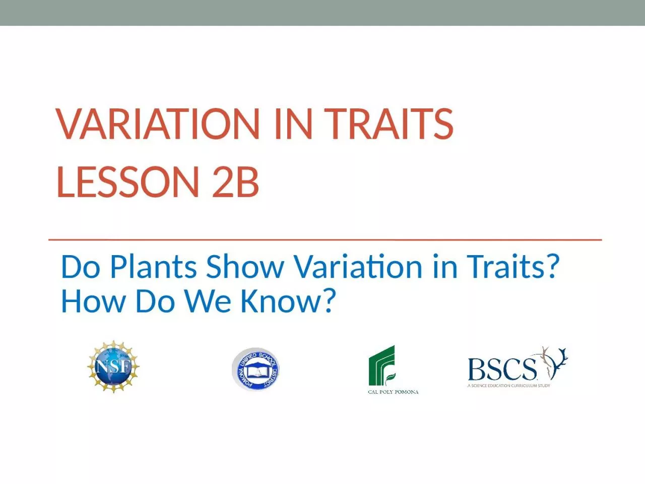 Variation  in  Traits Lesson 2b