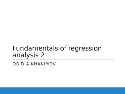 Fundamentals of regression analysis 2