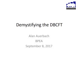 Demystifying the DBCFT Alan Auerbach