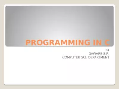 PROGRAMMING IN C BY GAWARE S.R.