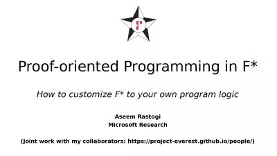 Proof-oriented Programming in F*