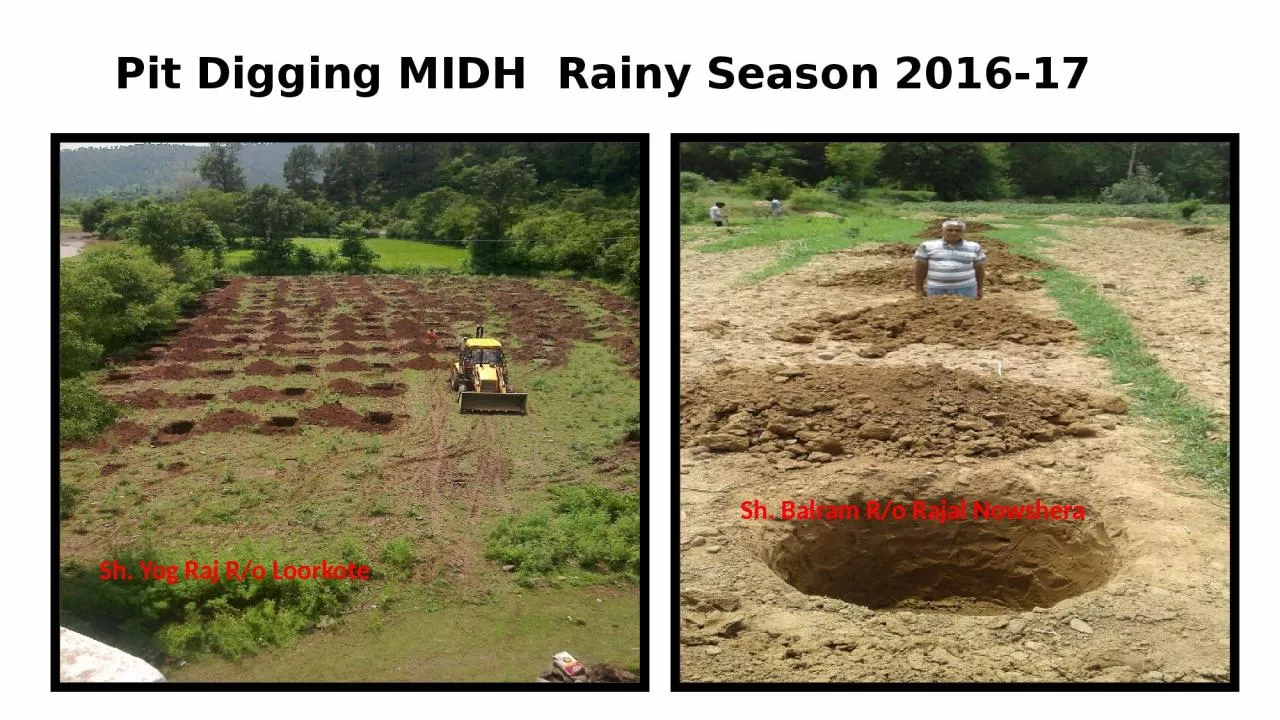 PPT-Pit Digging MIDH Rainy Season 2016-17