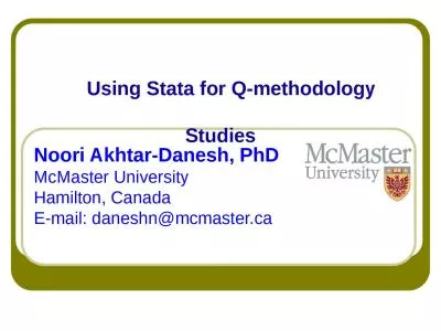 Using Stata for Q-methodology Studies