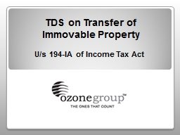 TDS on Transfer of Immovable Property