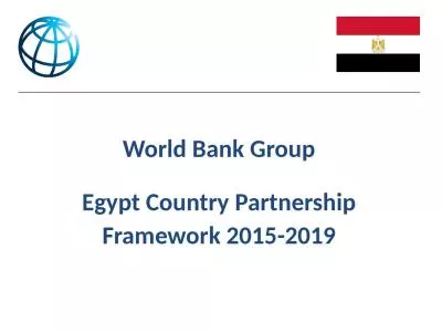 World Bank Group Egypt Country