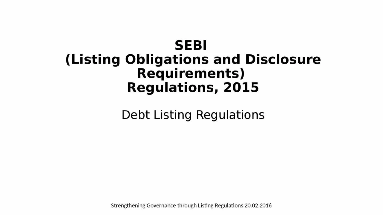 SEBI  ( Listing Obligations and Disclosure Requirements)