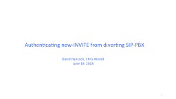 1 Authenticating  new- INVITE from diverting SIP-PBX