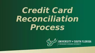 Credit Card Reconciliation Process