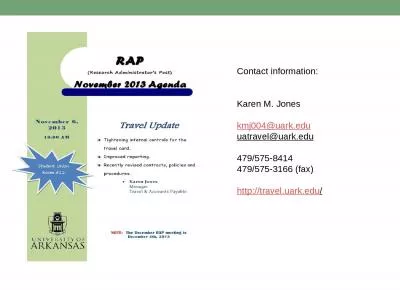 Contact information: Karen M. Jones