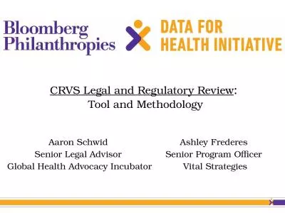 CRVS Legal and Regulatory Review