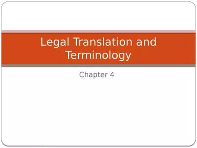 Chapter  4 Legal  Translation