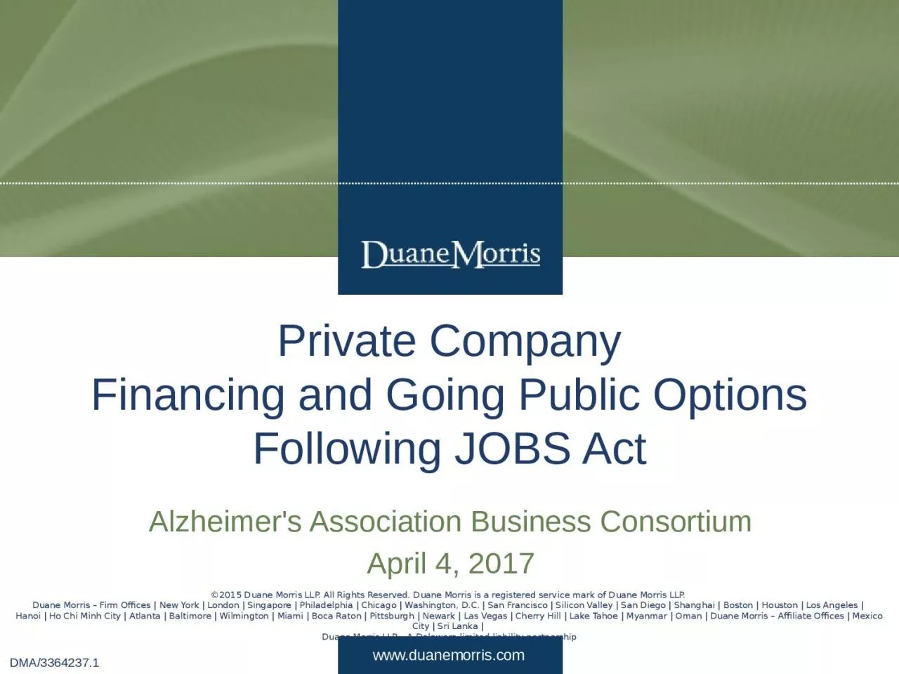 PPT-Private Company Financing and Going Public Options