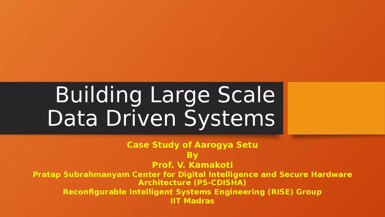 PPT-Building Large Scale Data Driven Systems