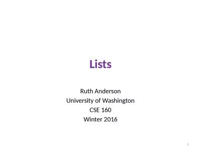 Lists Ruth Anderson University of Washington