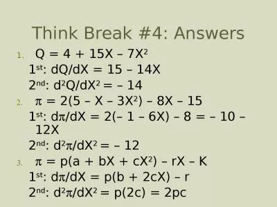 Think Break  #4:  Answers