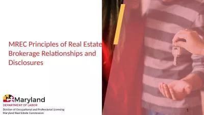 MREC Principles  of Real Estate Brokerage Relationships