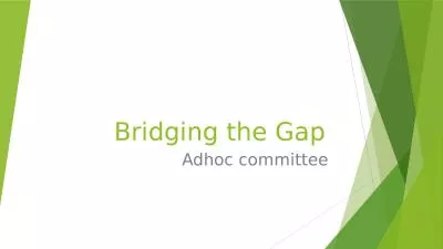 Bridging the Gap  Adhoc  committee