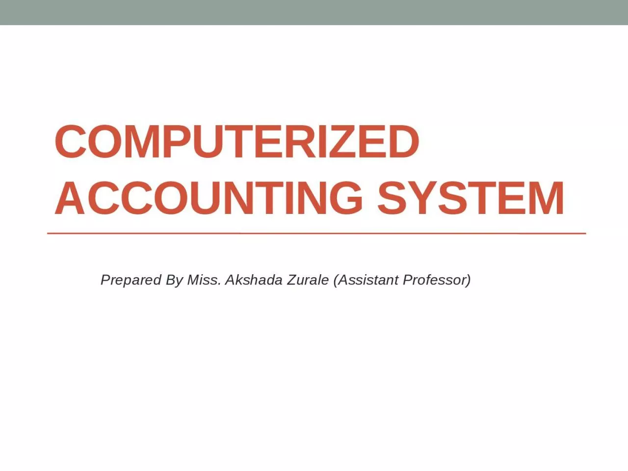 Computerized  Accounting System