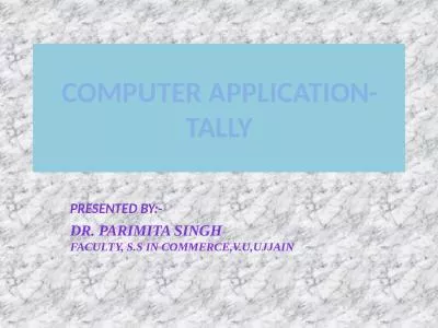 COMPUTER APPLICATION-TALLY