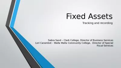 Fixed Assets Tracking and recording