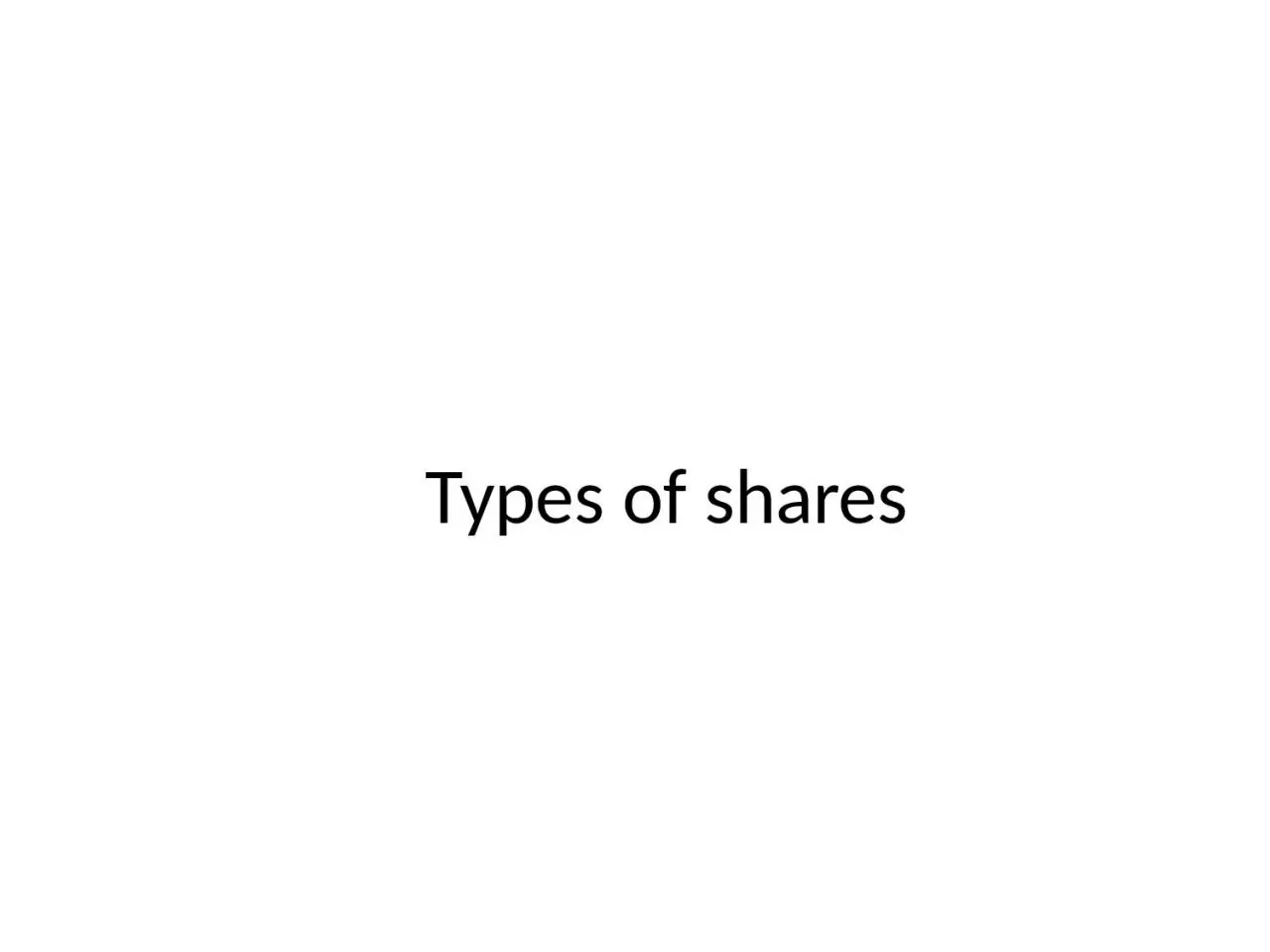 Types of shares What is Share