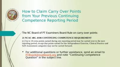 How  to Claim Carry Over Points from Your Previous Continuing Competence Reporting Period