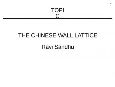 TOPIC THE CHINESE WALL LATTICE