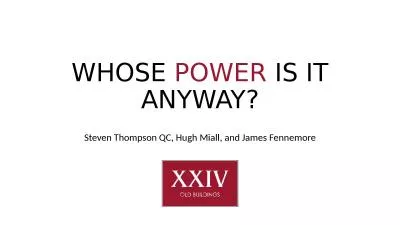 WHOSE  POWER  IS IT ANYWAY?