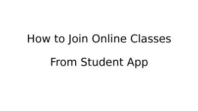 How to Join Online Classes