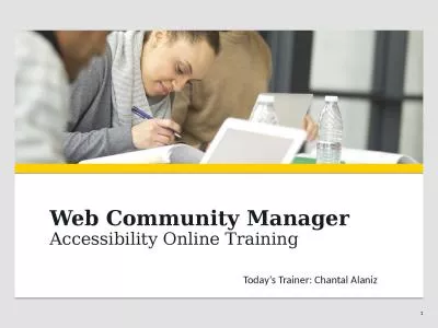 Web Community Manager Accessibility Online Training