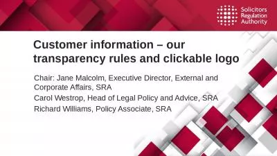 Customer information – our transparency rules and clickable logo