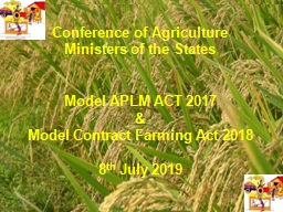 National Conference on Agriculture for ZAID/Summer Campaign 2019