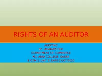 RIGHTS OF AN AUDITOR AUDITING